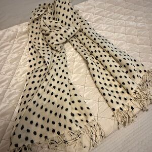 Banana Republic Cream and Black Polka Dot Scarf